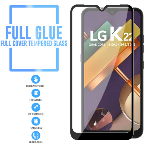 FULL GLUE LG K22 Full Cover TM Glass