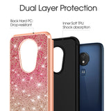 MOTOROLA MOTO G7 SUPRA / MOTO G7 POWER - ZIZO WANDERLUST SERIES CASE DUAL LAYERED WITH GLITTER DESIGN - (GOLD/PINK)