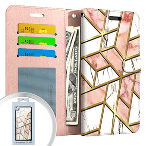 PKG iPhone 12 Pro MAX 6.7 Wallet Pouch 3 Marble Pink