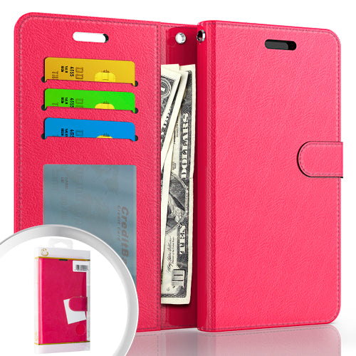 PKG iPhone 14 PRO MAX 6.7 Wallet Pouch 3 Hot Pink