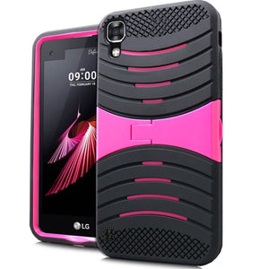 LG X Power K210 K6P Armor Case Stand Hot Pink