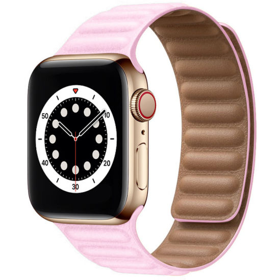 Apple Watch Leather Link Loop Magnetic Band 45/40/38mm - Pink