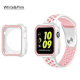 Apple Watch 38mm/40mm full cover Rugged Silicone Band - White/Pink