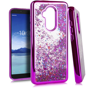 Alcatel 7 FOLIO CHROME Glitter Motion Case Hot Pink