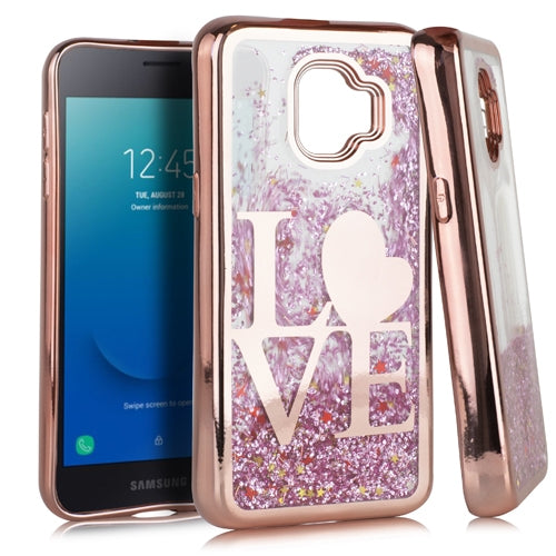 Samsung J2 CORE CHROME Glitter Motion Love ROSE GOLD