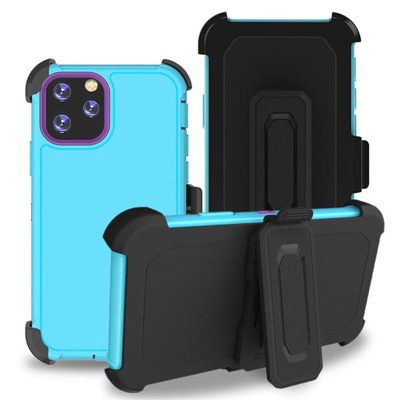 Phone Case iPhone 12 Pro Max With Belt Clip (Teal/pink)