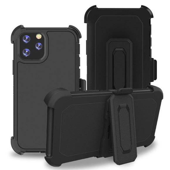 Phone Case iPhone 12 / 12 Pro 6.1 With Belt Clip (Black/Black)