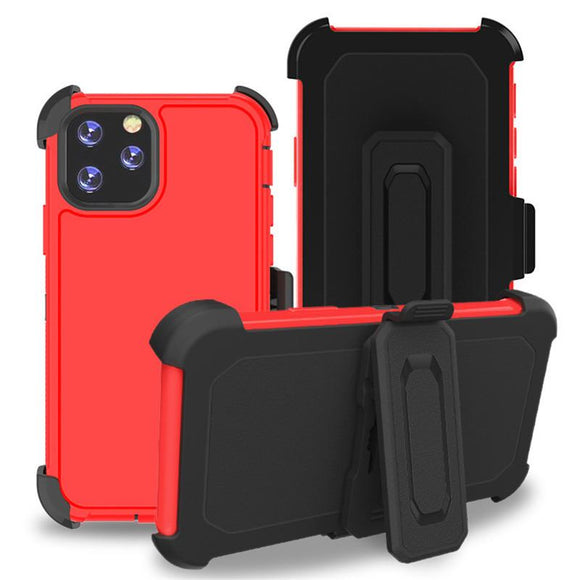 Phone Case iPhone 11 Pro MAX With Belt Clip (Red/Black)