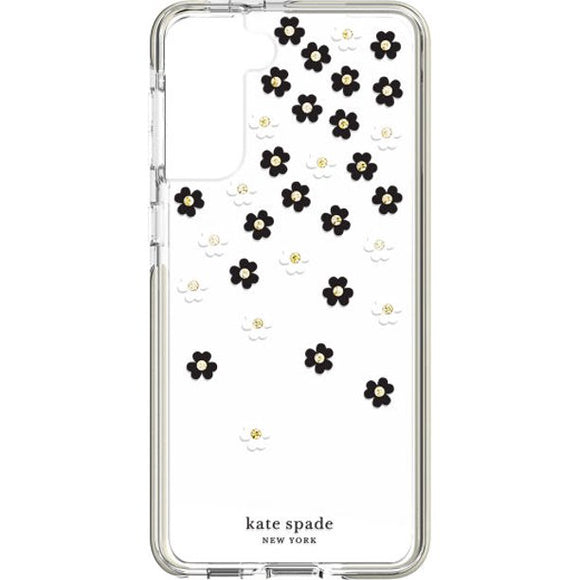 Kate Spade new york Defensive Hardshell Case for Galaxy S21+ 5G - Scattered Flowers Clear/Cream