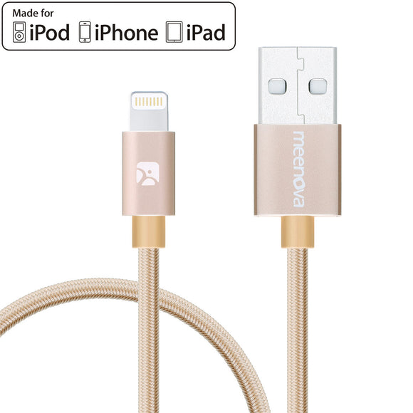 MEENOVA USB TO LIGHTNING CABLE 1M/3FT - GOLD