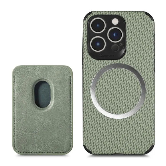 PN-QW02 For iPhone 13 ProMax Magnetic Back With MagSafe Card Case - Green