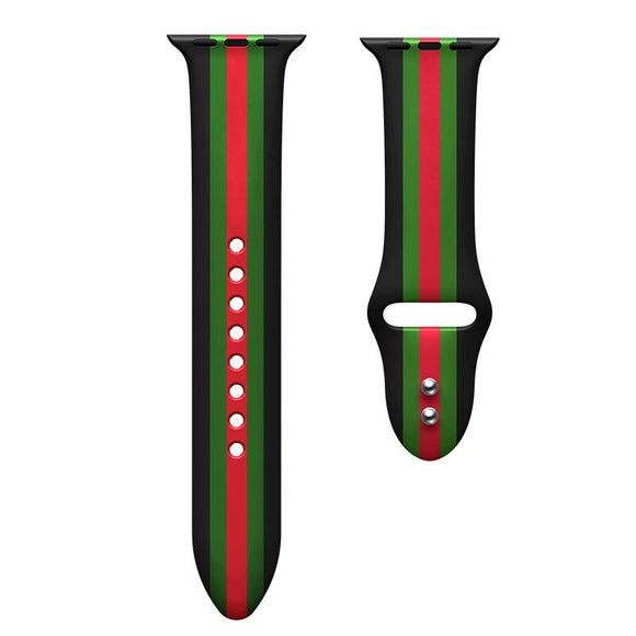 Apple Watch 38/40/41mm Black & Red Silicone Band