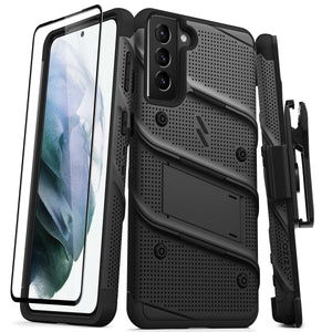 ZIZO BOLT SERIES GALAXY S21+ 5G CASE WITH TEMPERED GLASS - Black