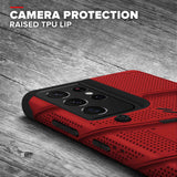 ZIZO BOLT Series for Galaxy S21 Ultra 5G Case with Screen Protector Kickstand Holster Lanyard - Red