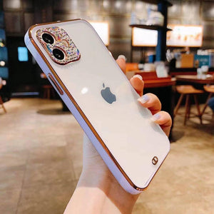 iPhone 11  Color Bumper Case w/Diamond - Purple