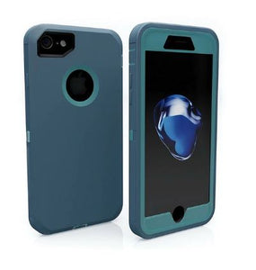 3 in 1 Rubber Hybrid Heavy Defend Shockproof Full Coverage Case Cover for iPhone XS Max SE (2021) with Belt Clip - sky blue Teal