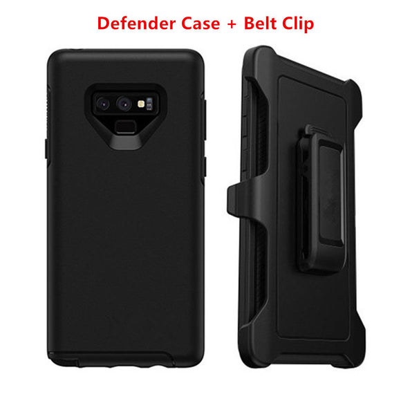 Phone Case Samsung Galaxy Note 9 Case Cover w/ Belt Clip Fits Otterbox Defender - Black