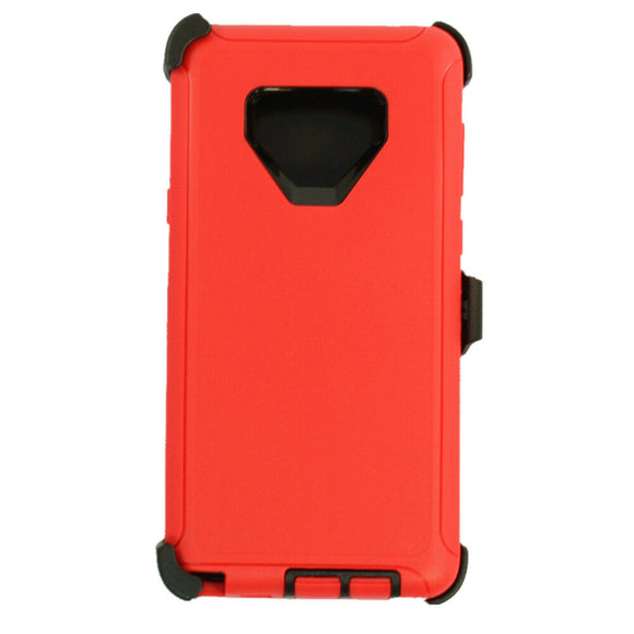 Phone Case Samsung Galaxy Note 9 Case Cover w/ Belt Clip Fits Otterbox Defender - Red/Black