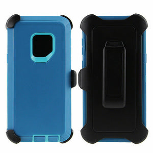 Phone Case Samsung Galaxy s9+ Case Cover w/ Belt Clip Fits Otterbox Defender - Teal