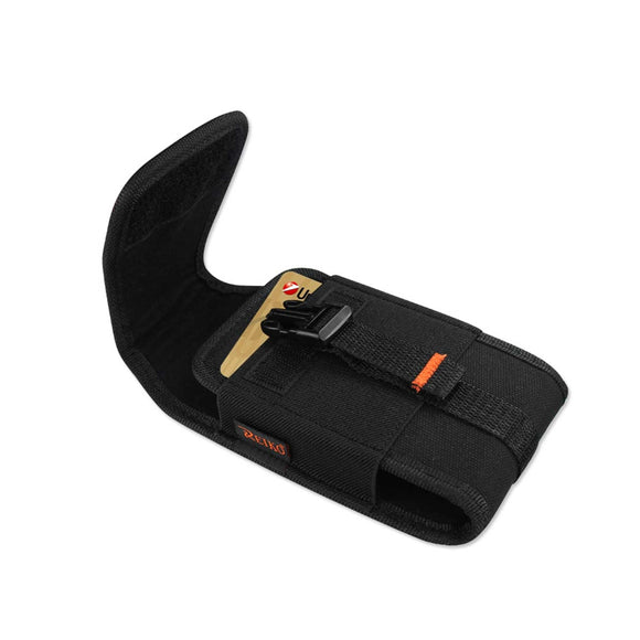Vertical Pouch With Buckle Clip And Card Holder Black In Cardboard Packaging