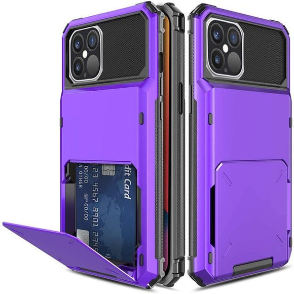 iPhone 12 Mini 5.4 Hybrid Credit Card Case-Purple