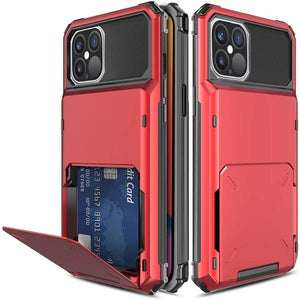 iPhone 12 Pro Max  6.7 Hybrid Credit Card Case- Red