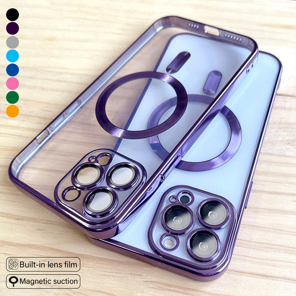 MagSafe Magnetic Clear Electroplating Case For iPhone 14 Pro Max - Purple