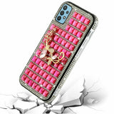 For Samsung A32 5G Trendy Fashion Design Hybrid Case Cover - Butterfly Floral on Pink