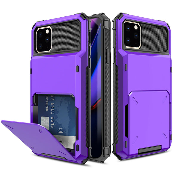 iPhone 11 Pro Max Credit Card Hyrbid case - Purple