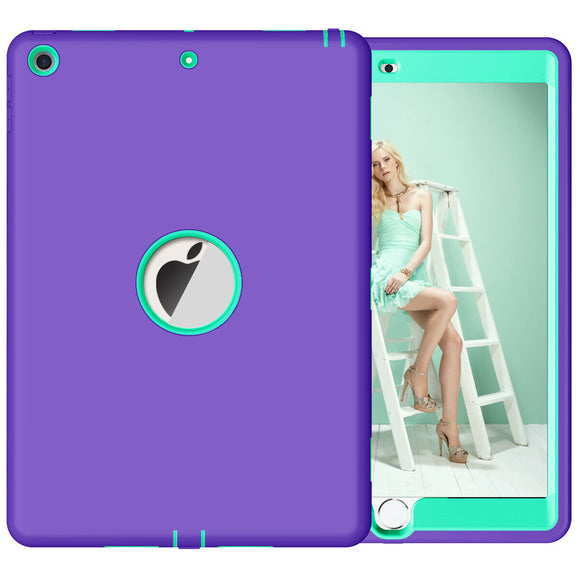 iPad 10.2/iPad 7th gen Tough Hybrid (no kickstand) - Purple/Mint