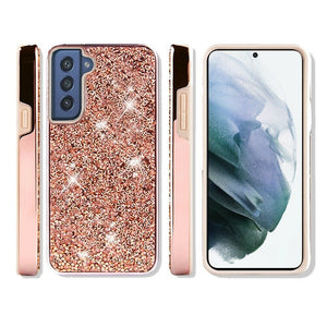 Samsung Galaxy S22 Plus Deluxe Diamond Bling Glitter Case Cover - Rose Gold
