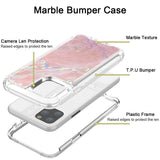 Hybrid Marble Shockproof Bling Rubber Case For iPhone 11 pro (Marble Rose)