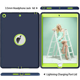 iPad 10.2/iPad 7th gen Tough Hybrid (no kickstand) - Navy/Green