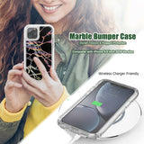 Hybrid Marble Shockproof Bling Rubber Case For iPhone 11 pro (Marble Black)