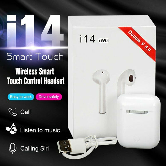 i14 TWS Bluetooth 5.0 Earphones Headset Wireless Headphone Earbuds Touch Control
