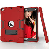 iPad 9.7 6th Generation 2017/2018 Hybrid Protective Case with Kickstand - Red