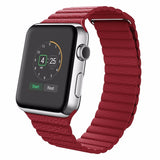 Apple Watch Band Leather Loop Strap for 38mm/40mm (Red)