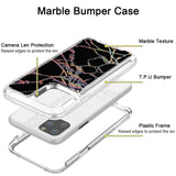 Hybrid Marble Shockproof Bling Rubber Case For iPhone 11 pro max (Marble Black)
