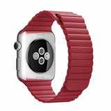 Apple Watch Band Leather Loop Strap for 38mm/40mm (Red)