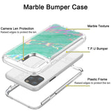 Hybrid Marble Shockproof Bling Rubber Case For iPhone 11 pro max (Marble Mint)