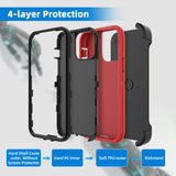 Phone Case iPhone 13 Pro Max With Belt Clip - Red