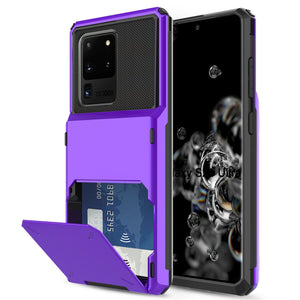 Samsung Galaxy S20 Ultra(6.9) Credit Card Hyrbid case- Purple