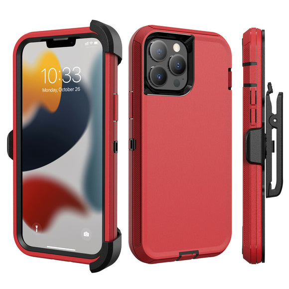 Phone Case iPhone 13 Pro Max With Belt Clip - Red