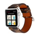Apple Watch Band 38/40/41 mm Leather Plaid Brown