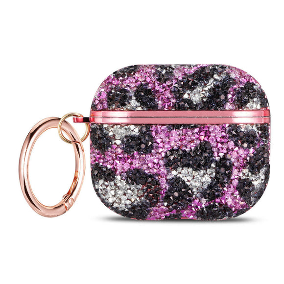 Airpods 3 Glitter Leopard Case Pink