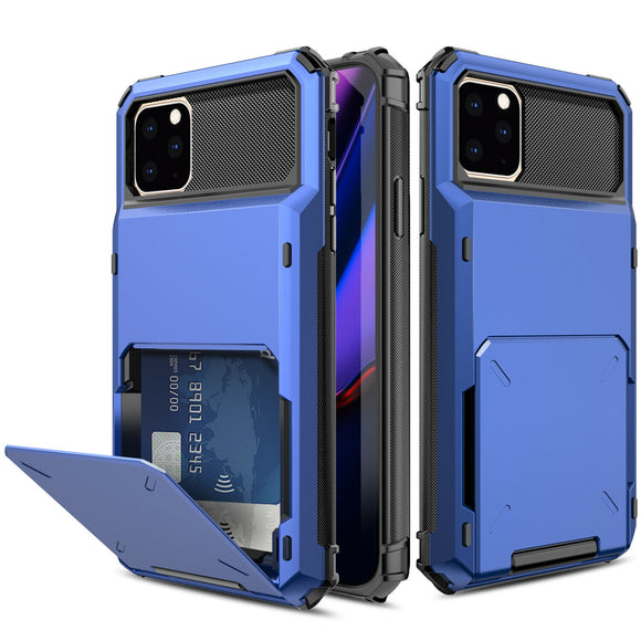 iPhone 11 Pro Max Credit Card Hyrbid case - Blue