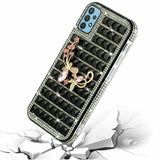 For Samsung A32 5G Trendy Fashion Design Hybrid Case Cover - Butterfly Floral on Black