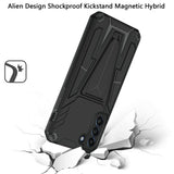 Samsung Galaxy S21 FE Alien Design Shockproof Kickstand Magnetic Hybrid Case Cover - Black