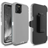 Phone Case iPhone 12 / 12 Pro 6.1 With Belt Clip (Gray/White)