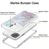 Hybrid Marble Shockproof Bling Rubber Case For iPhone 11 (Marble Grey)